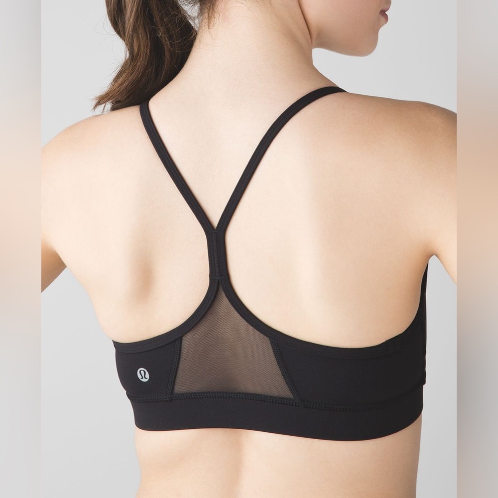lululemon athletica Black Strappy Mesh-Back Sports Bra